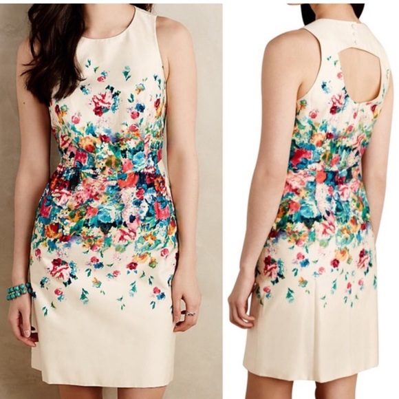 Maeve Dresses & Skirts - Anthropologie Maeve Tea Garden‎ Floral Sheath Dress Pockets Feminine Sz 0 beauty